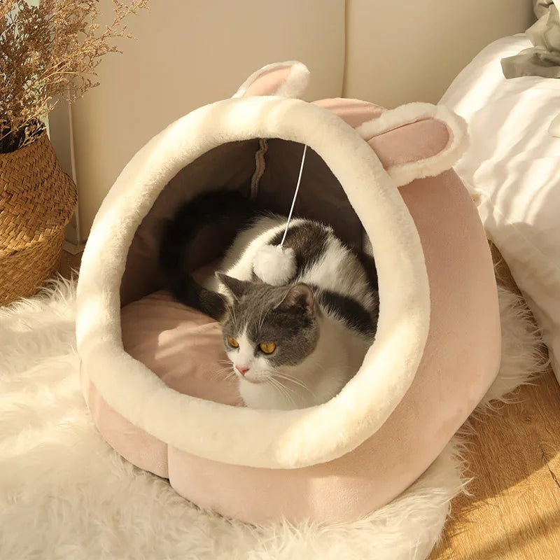 FurEase™ Cozy Cave Pet Bed